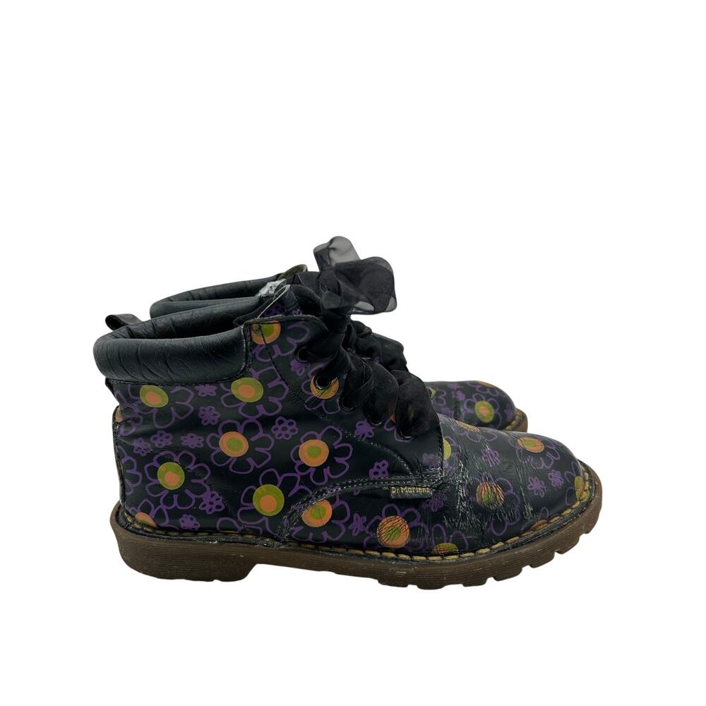 Rare Vintage Made in England Dr. Martens boots bold retro floral Print SZ 8 Y2k - Picture 2 of 11